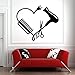 Produktbild XCSJX Wandtattoos Friseursalon Vinyl Aufkleber Fenster Dekor Schere Wandaufkleber Kunst Muster Schönheitssalon Herz Kamm Abnehmbar 57x68 cm