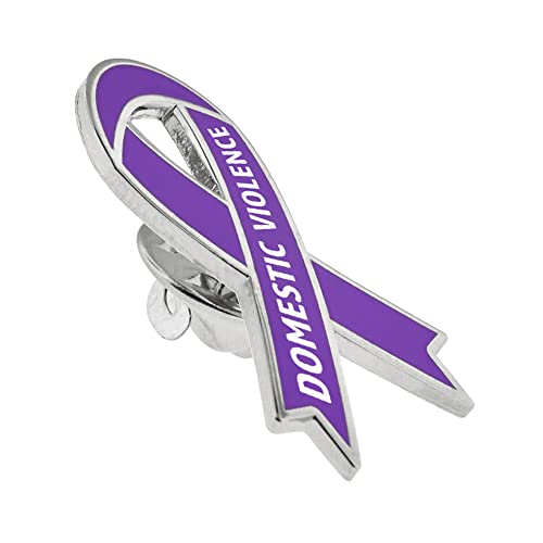 Pinmart Domestic Violence Awareness Purple Heart Ribbon Enamel Lapel Pin Set #TOP3