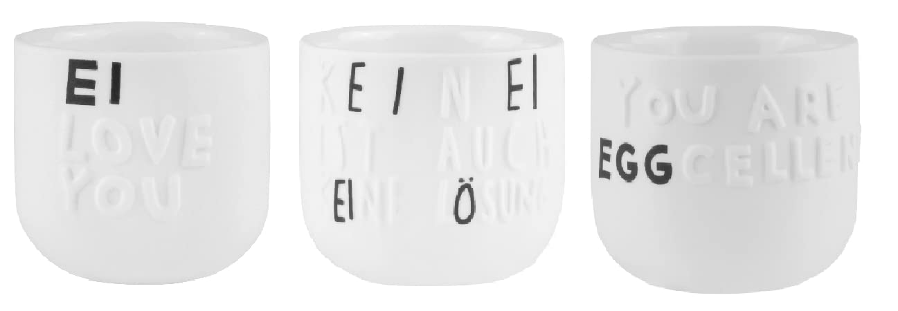 Eierbecher 3er-Set mit unterschiedlichen Motiven - Räder Design