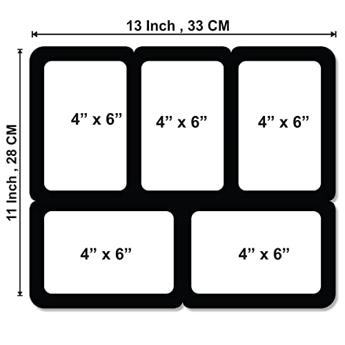 Image of Creative Arts n Frames One Piece Joint less Wooden Multi Picture Collage Photo Frame Home Decor Items Wall Decoration for living room Gift (Same5 11x13 inch 5 Photos Picture Frame)