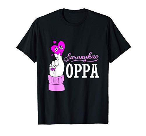 Kdrama Oppa Korean Saranghae Korean Finger Heart T-Shirt