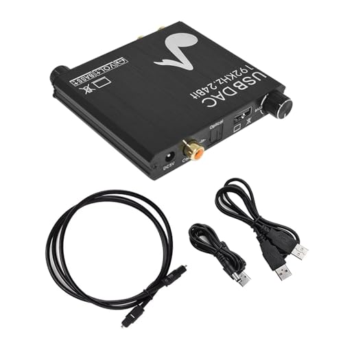 Digital Coaxial Optical to Analog Stereo L/R + 3.5mm Jack, 3.5mm Headphone Stereo RCA Output Audio Sound Card Adapter