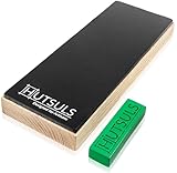 Hutsuls Leather Strop Block with Compound - Get Razor-Sharp Edges with Non-Slip Leather Stropping Block & Step-by-Step Guide Included