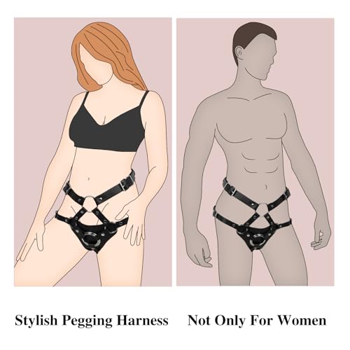 Strap On Umschnalldidos Sex Spielzeug für Frauen Paare Lesben Manner, Hohe Taille BDSM Umschnall Leder Harness Sexgeschirre, Pegging Spiele Sextoy Bondage