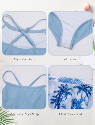 Image of Girls One Piece Swimsuits with Mesh Skirt Tanikini Bathing Suit Swimwear 6-14Y