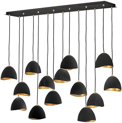 Hinkley Nula Fourteen Light Linear Chandelier, Shell Black