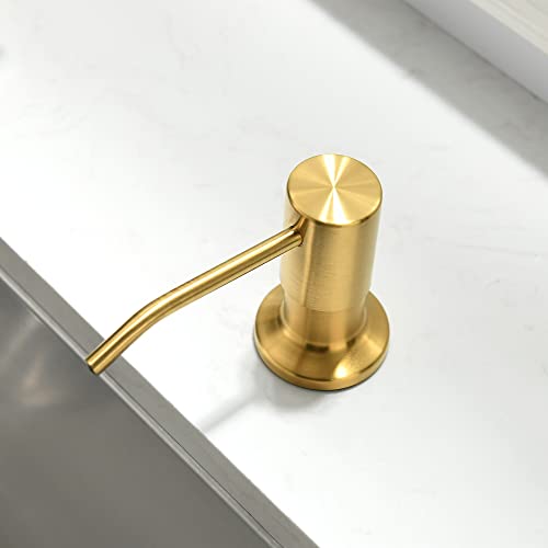 Soap Dispenser For Kitchen Sink, Yardmonet Gold Sink Soap Dispenser Or Lotion Dispenser With 13 Ounce Large Soap Bottle, Gold #TOP4