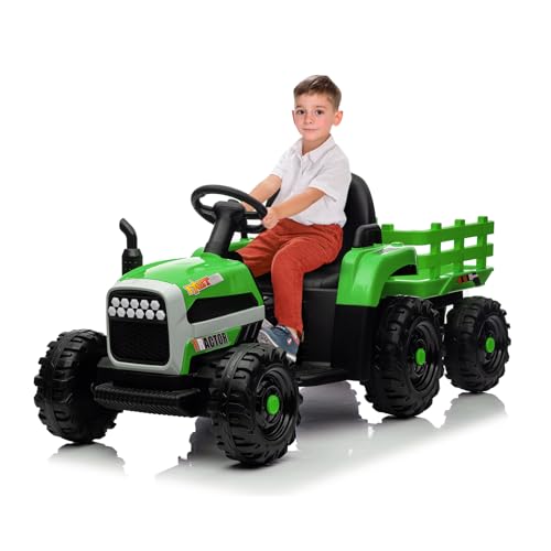 Elektrischer Traktor mit Anhänger, Kinder Aufsitztraktor mit...