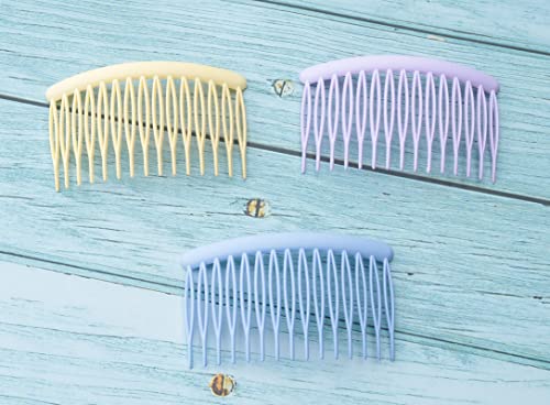 Ruwado 10 Pcs Hair Side Comb Set 15 Teeth Colorful Plastic Twist French Vintage Hair Comb Accessories Wide Teeth Hair Clips For Women Girls Diy Bridal Wedding Veil Hair Supplies #TOP6