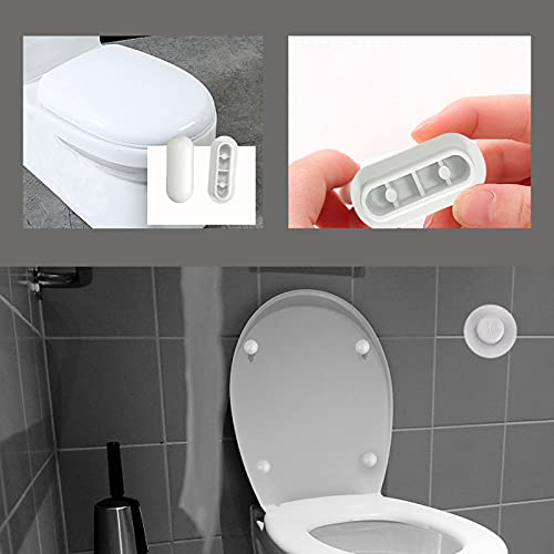 WC Brille Dämpfer,Universal Plastic WC Sitz Puffer Toilettensitz Stoßstangen WC Sitz Brille Dämpfer Sitzdeckelpuffer Ersatz Toilettensitz Auflagestopfen Ersatzteil 8 Sitzscheiben 4 Obere Abdeckpolster
