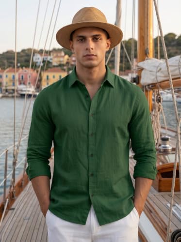 Image of NexaFlair Man's Casual | Formal | Linen| Cotton | Regular Wear Collared | Fit Shirt for Men
