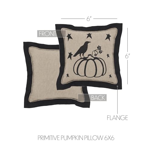 VHC-Brands-Raven-Harvest-Primitive-Pumpkin-Pillow-6×6-Decorative-Fall-Throw-Pillow-Primitive-Decor-for-Fall-and-Thanksgiving VHC Brands Raven Harvest Primitive Pumpkin Pillow 6×6 Decorative Fall Throw Pillow Primitive Decor for Fall and Thanksgiving