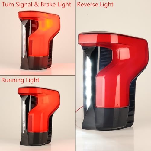 Astra Depot LED Tail Light Passenger Side NL34-13B504-BG Compatible with 2022-2025 Ford F-150 Lightning Electric Blind Spot Monitoring - IP67, Red Clear Lens, Brake Running Reverse Turn Signal Lamp - 5