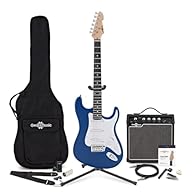Complete with gig-ready amp & accessories Playing is easy thanks to the LA's comfortable neck and lightweight body Portable amp offers a 3-band EQ, overdrive channel & headphone output Also includes spare strings, gig bag, picks, strap, cable and gui...