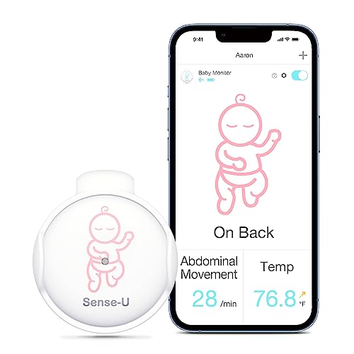 Image of Sense-U Smart Baby Abdominal Movement Monitor - Tracks Baby's Abdominal Movement, Temperature, Rollover with Instant Audio Alerts on Smartphones