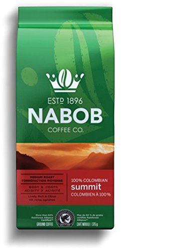 NABOBGround Coffee, 100% Colombian Summit Medium Roast, 300g {Imported from Canada}