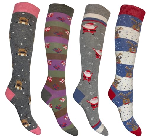 Image of Cotton Knee High Socks for Women Made in Italy, Long Socks for Women (One Size Fits All) Women Dress Socks