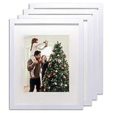 The Display Guys- 4 Sets 16x20 inches White Solid Pine Wood Photo Frame, Tempered Glass With White...