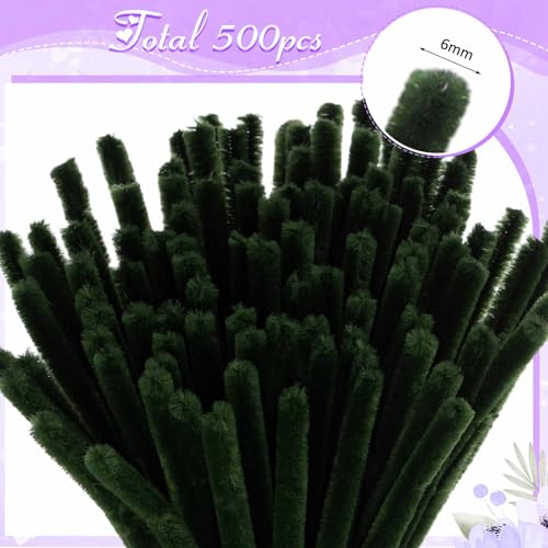 Image of Peryiter 500 Pcs Pipe Cleaners for DIY Flower Bouquets, Chenille Stems for Graduation Bouquet Crafts, Fuzzy Sticks for Handmade Flowers, DIY Gift, Art Projects(Purple Flower Color,12 Inch)
