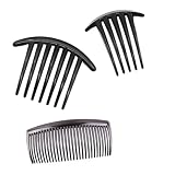 UZYXC Set de 3 Peinetas para Moño - Peines para Recogido de 7, 5 y 29 Dientes en Negro, Ideal para Feria de Abril, Sevillanas, Bodas y Eventos