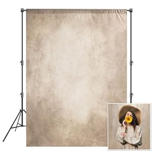 Abstract Professional Photography Backdrop for Adult Portrait Photo Studio Props Booth Background Photoshoot with Thick Ployester Roller Pocket on Top(Beige-8x10ft)
