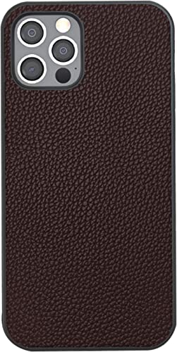 Coque antichoc iPhone 12 Pro Max en cuir véritable marron, évitez les rayures avec style