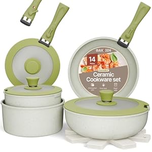 Pots and Pans Set Non Stick Ceramic...