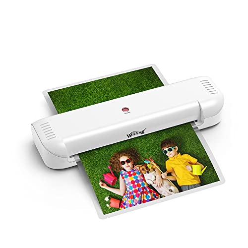 Laminator Machine, Willing Thermal Laminator for A4/A6 with 20 Laminating Pouches, Personal Laminator for Home Use School Teachers Office Card Classroom, 9 inches, Lightweight and Portable