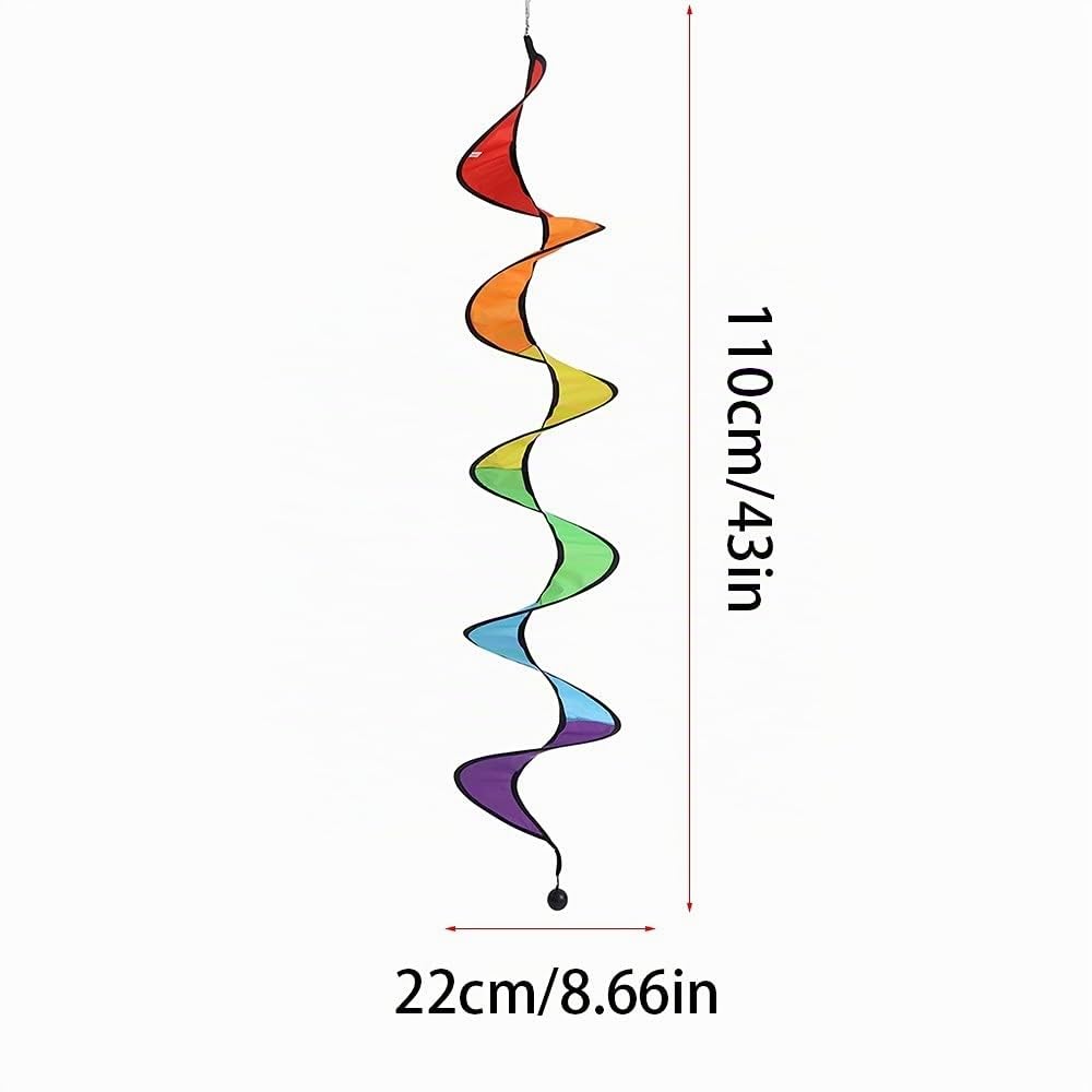4Pcs Curlie Wind Spinner, 43" Arc-en-Ciel Curlie Spinner Suspendu Rainbow Wind Twister pour Décoration Camping en Plein Air Cour