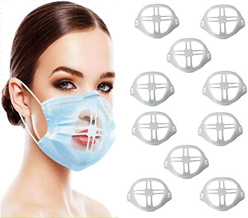 10 Pcs Cool Lipstick Protection Stand 3D Mask Bracket Nasal Mask Pad Inner Support Bracket Breathing Mouth and Nose Protection Lipstick