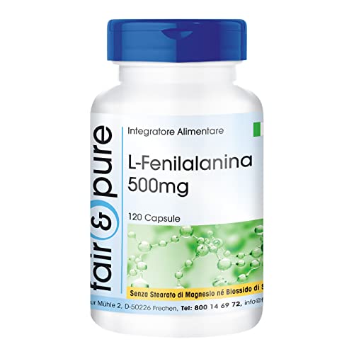 Fair & Pure® - L-Fenilalanina 500mg - Aminoacido essenziale - Vegan - 120 Capsule