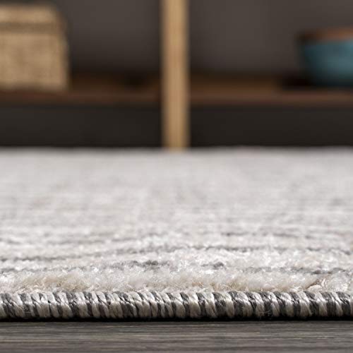 Image of JONATHAN Y Skoura Modern Bold Stripe Beige /Dark Gray Runner Rug, 2x8, Bohemian, Casual, Easy-Cleaning for Living Room, Bedroom, Kitchen, Pet Friendly, Non-Shedding (MOH305A-28)