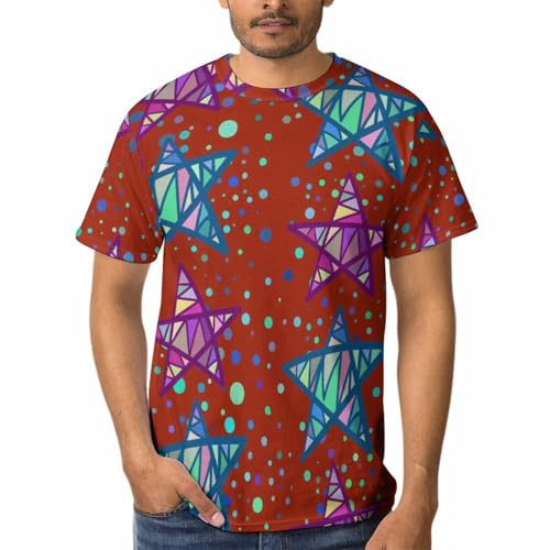 Tee shirt manches courtes homme violet col rond Étoile pour un look casual décontracté