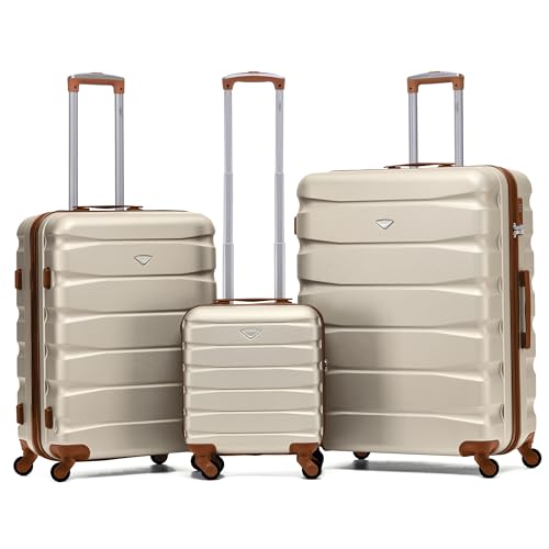 Flight Knight ABS 3 Tailles Valise Legere Compatible avec Air France, Hop! easyJet, Ryanair Et Bien d'autres! Bagage a Main Et Bagage en Soute Grande avec 4...