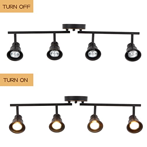 Lcaoful Track Lighting Fixtures Ceiling Spot Light，Foldable And Abjustable Brozne Track Lighting Kits With Flexibly Rotatable Light Head For Accent Decorative Lighting For Kitchen, Dining Room #TOP4