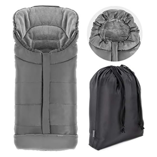 Zamboo - Saco invierno para Silla Paseo Joie - Sacos de Silla de bebe con Forro Polar térmico - Sacos de abrigo para Carritos con capucha, reflectores y bolsa - Gris