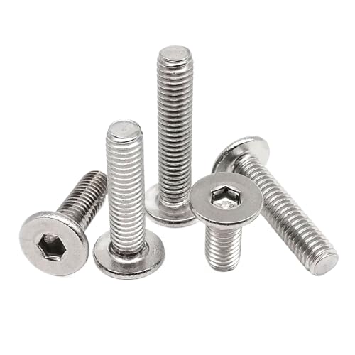 CM M1.6 M2 M2.5 M3 M4 M5 M6 M8 304 A2-70 ステンレス鋼 六角 六角ソケット 超薄型 フラット ウェーハ 六角穴付きボルト ネジ(25mm,M8 5pcs)