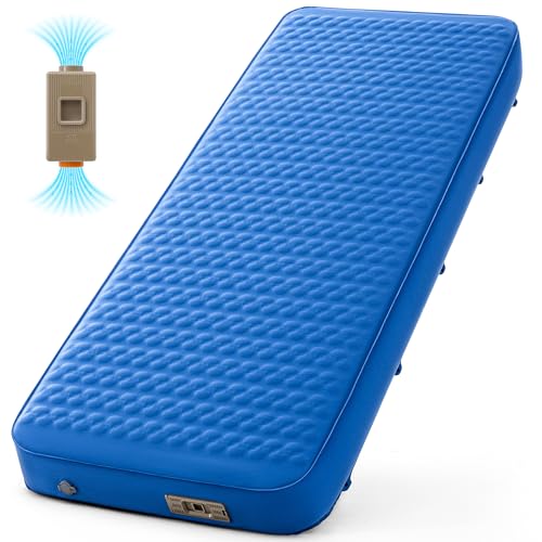 Image of Self Inflating Sleeping Pad with Electric Pump - 4 inch Ultra-Thick Memory Foam Camping Mat, Portable Outdoor Air Mattress Sleeping Gear for Adults Tent Car Cot Truck Hiking Backpacking (Blue)