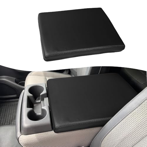 DEYTOP Center Console Cover for Nissan Titan 2004-2024 Accessories Armrest Cover for Nissan Titan Accessories Anti-Scratch Leather Armrest Pad Protector (Black with Black Stitches)