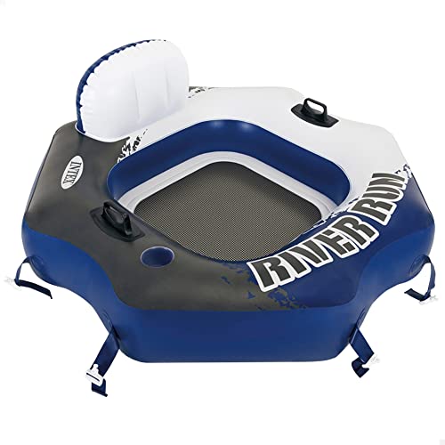 Intex River Run Bouée gonflable Fauteuil octogonal Légère, Polychlorure de vinyle, multicolore