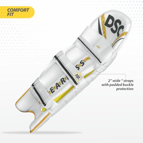 Image of DSC Valor Cricket Batting Legguard for Mens, Color - White, Size - Mens, Ambi