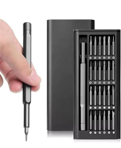 Image of 24-in-1 Precision Screwdriver Set with Magnetic Bits, Ergonomic Anti-Slip Handle, Aluminium Storage Case for Smartphones, Laptops, Watches
