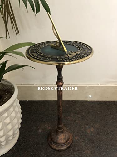 Redsky Trader Garden Sundials Pedestal Display Stand Indoor Outdoor Round Sundial Stand For Any Size 8 Or 10 Inches (Design 2) #TOP3