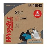 WypAll PowerClean X80 Cloths Heavy Duty Wipes (41048), Pop-Up Box, Extended Use Towels, White (5 Packs of 80 Sheets, 400 Sheet Total)