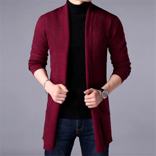 Wjnvfioo Men Thin Knitted Cardigan Sweater Spring Autumn Solid Sweater Long Sleeved Slim Fit Cardigan Sweater4