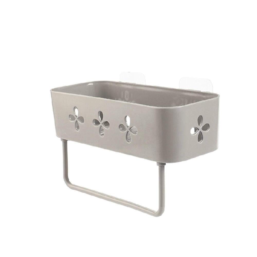 Étagère de rangement murale salle de bain et cuisine avec support serviette suspendu amovible