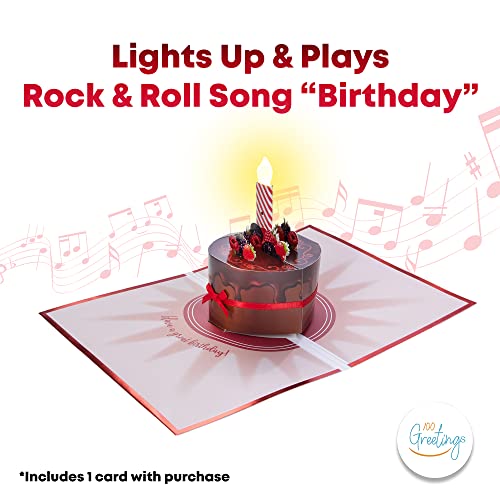 100 Greetings Birthday Blow Out Candle Chocolate Cake Card - Plays Rock Song Birthday, Pop Up Birthday Cards For Men & Women, Birthday Card For Mom & Dad, Happy Birthday Card For Sister & Brother #TOP1