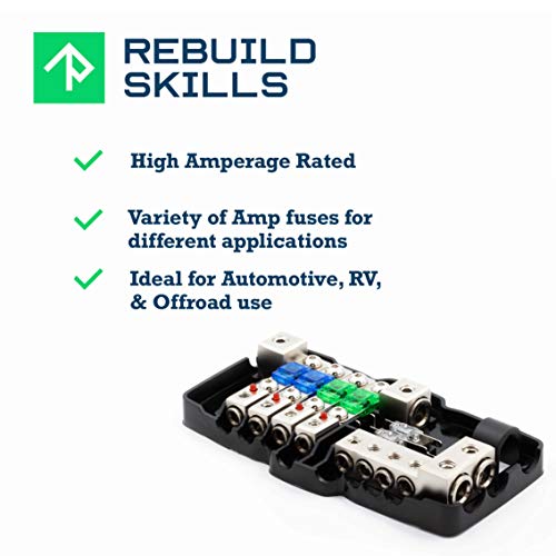 Orvac 0-4 Ga 4 Circuit Hd Fuse Power Distribution Block Wground Buss For Campers, Cars, Audio, Stereos 30A 60A 80A With Red Led Indicator #TOP1