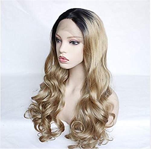 Perruque synthétique Lace Front longue 20 pouces ondulée sans colle résistante à la chaleur - 4
