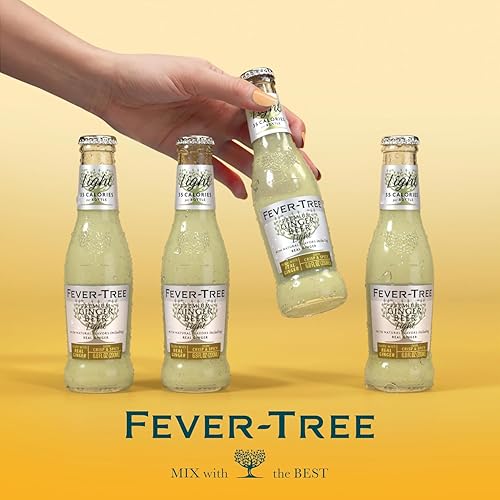 Image of Fever-Tree Light Ginger Beer - Premium Low Calorie Mixer for Cocktails and Mocktails, 6.8 fl oz Bottles, Pack of 24 - Naturally Sourced, Non-GMO